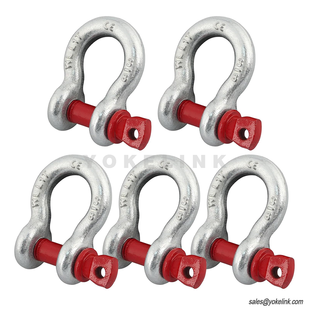 3/8" D gyűrűs horgonybilincs, horganyzott csavaros csap, nagy teherbírású kengyel