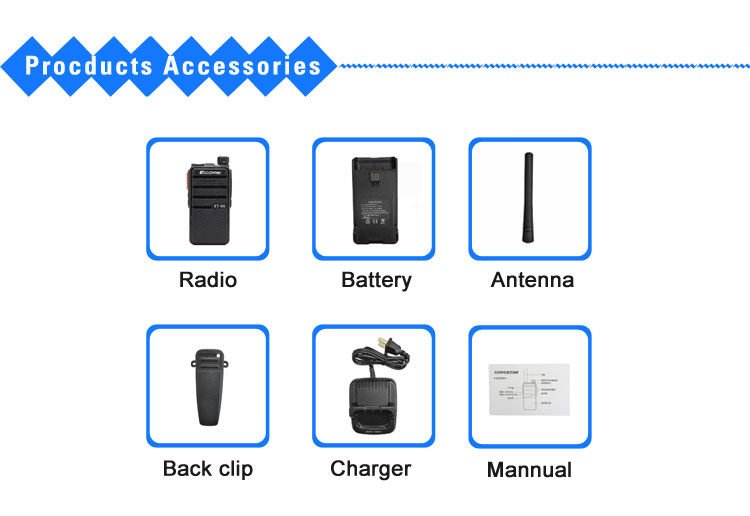 Ecome ET-95 Two Way Radio Uhf Amateur Rugged Walkie Talkie Wireless Walki Talki Set