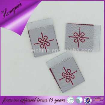 Direct factory centerfolded logo label polyester fabric tag