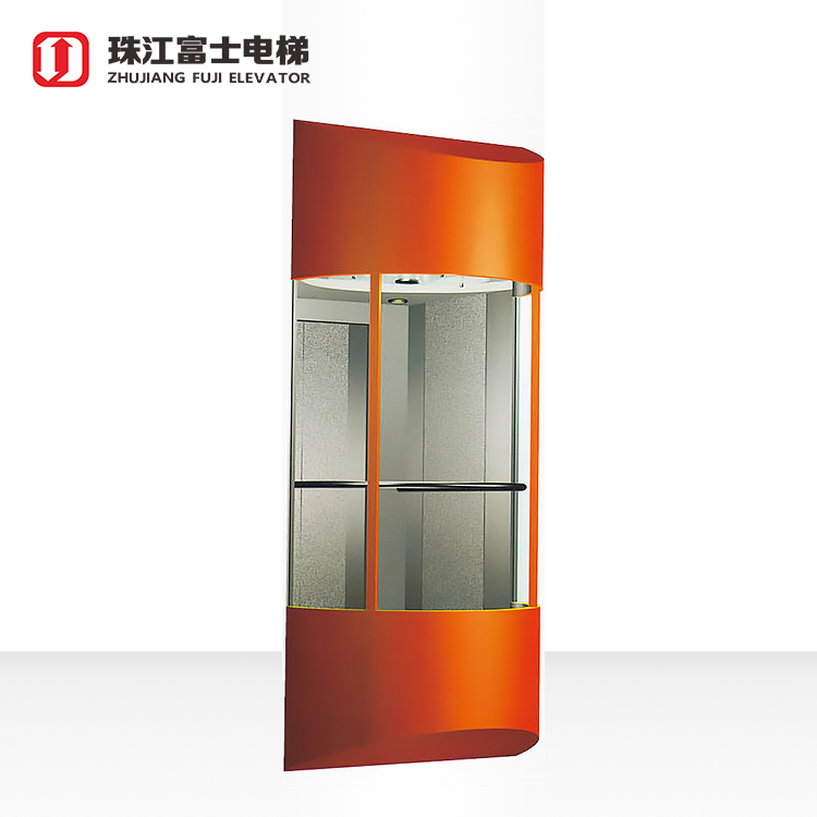 Top Quality Fuji Brand Hydraulic drive circular round special glass elevator