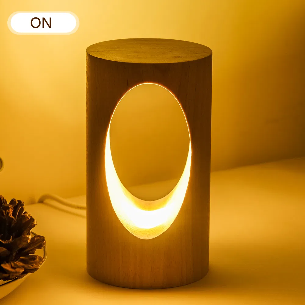 Elegant Japanese Solid Wood LED Night Light for Cozy Home Decor