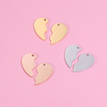 Stainless Steel DIY Jewelry Making Accessories: Personalize Your Own Broken Heart Pendant Charm on Sale