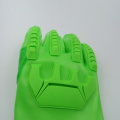 TPRで蛍光緑のPVCでコーティングされた手袋