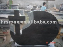 modern black cross style grave headstone