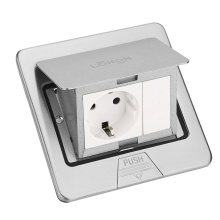 Stainless Steel German EU Standard Two-Round-Pin Floor Socket