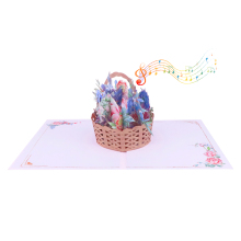 3D Get Well Flower Basket Musical Greeting Card