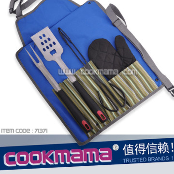 4pcs PP plastic bbq set with apron