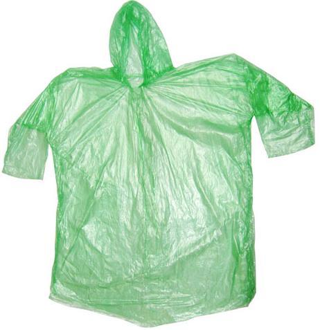 Disponibel grön plast regnkläder