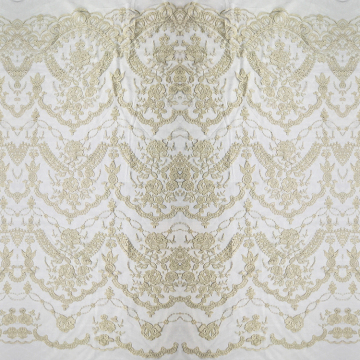 Golden Thread Lace Embroidery Fabric