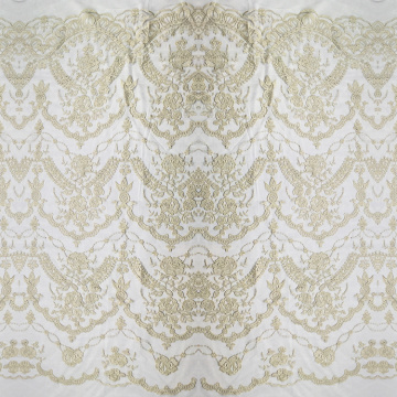 Golden Thread Lace Embroidery Fabric