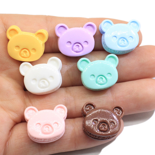 Resina Chocolate con leche Cabeza de oso DIY Craft Slime Filler Sweet Candy Animal Phone Case Adorno Dollhouse Toys