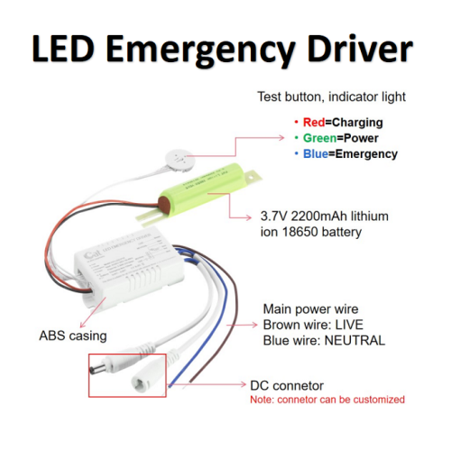 Pack de sauvegarde LED de batterie rechargeable