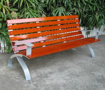 Outdoor street wood bench solid wood bench