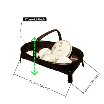 Durable Handcrafted Lacquer Bamboo Basket for Bathroom Laundry Organization