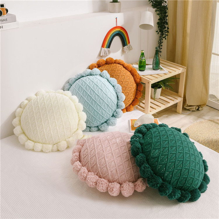 Knitted cushion Nordic design knitted sofa cushion hollowed cushion