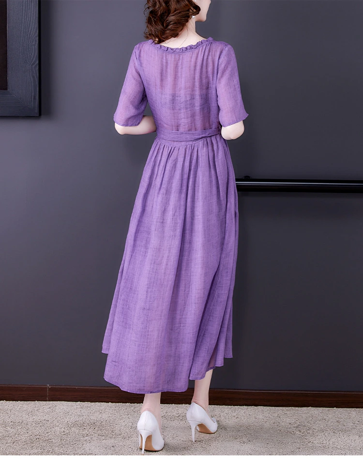 Summer A-Line Female Plus Size Long Skirt Retro Dress