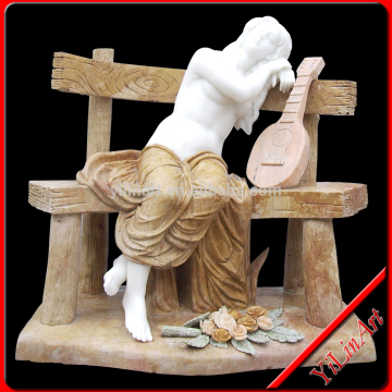 Marble Nude Lady Figure With Guitar (YL-R114)