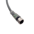 Straight M8 Female 4Pole Connection Cable with LED