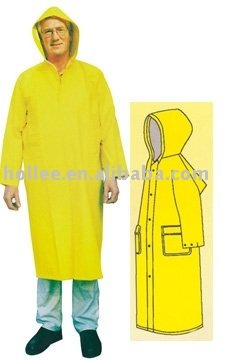 pvc/polyester green raincoat