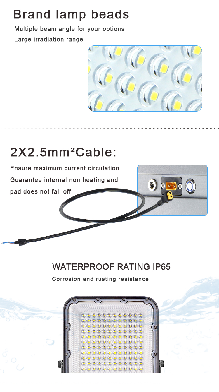 KCD manufacturer best solar powered energy saving lamp outdoor led 200w ip65 high output solar flood light