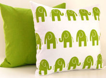 100% Cotton Personalized Pillow Cases , 18" Elephant Cushion Cover
