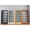 White 5 Tier Library Bookcase Metal Bookshelf