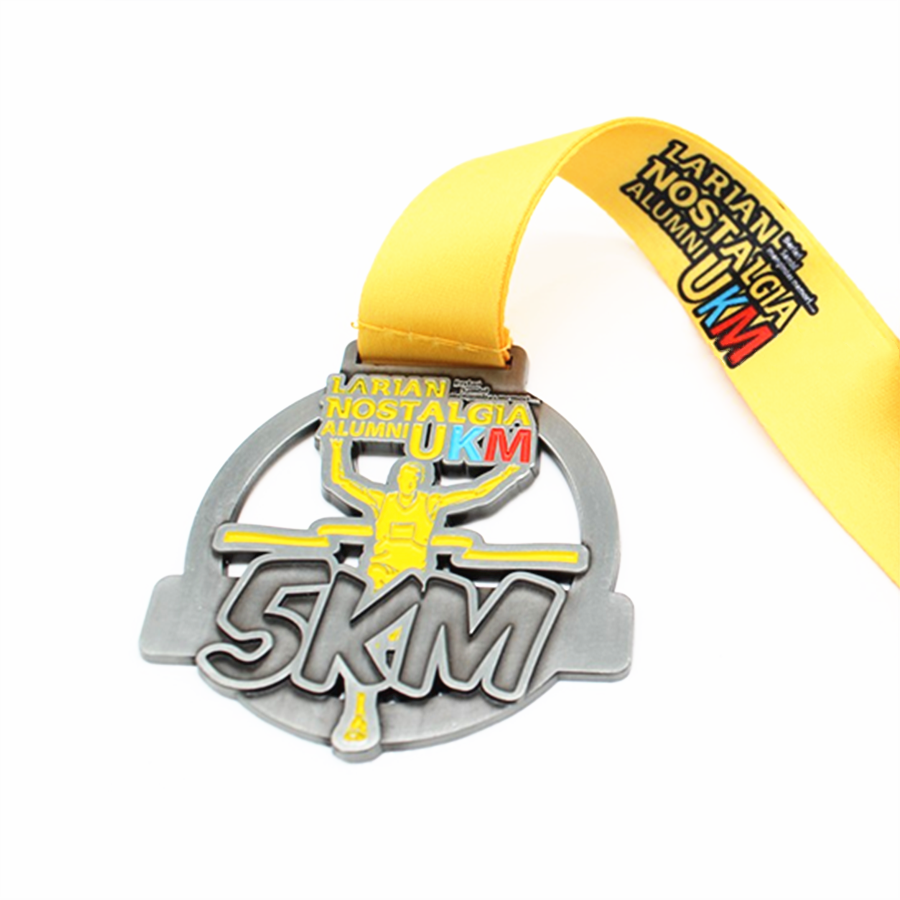 Médaille d'émail ronde sur le marathon personnalisé