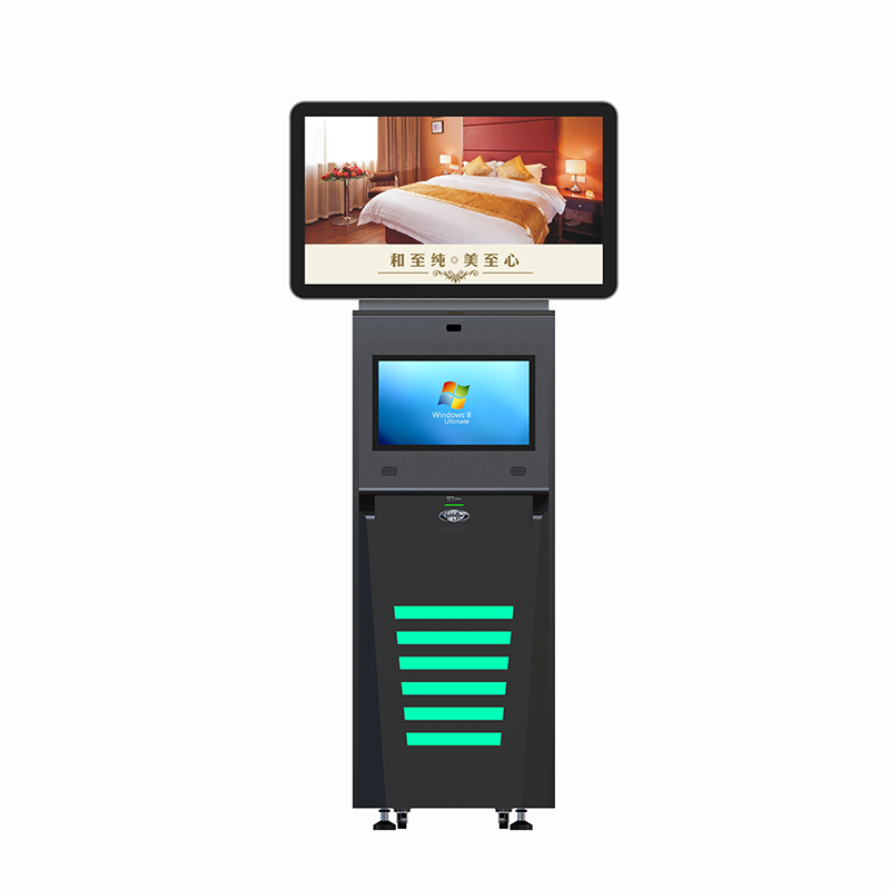 Quiosque de autoatendimento de check-in de hotel em forma de piso