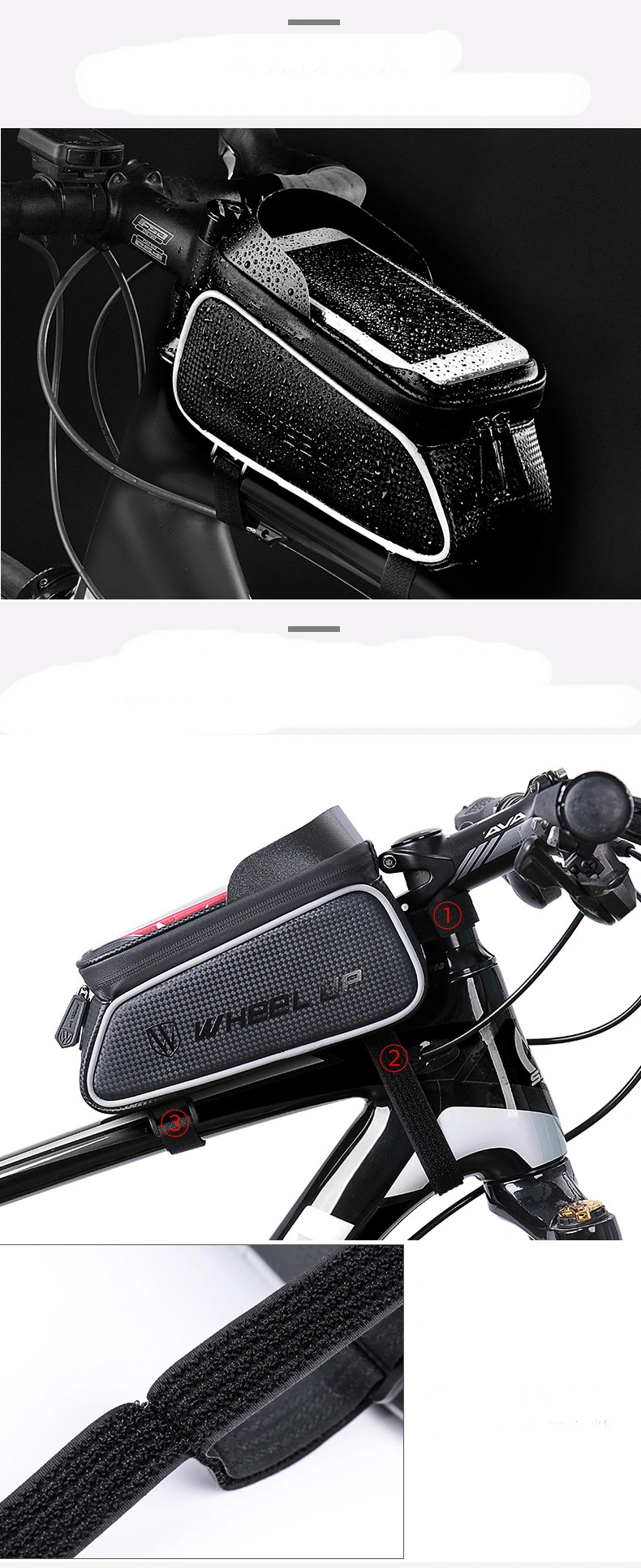 Custom Touch Screen Phone Case Storage Bike Frame Bag Bicycle Phone Mount Handlebars Bags