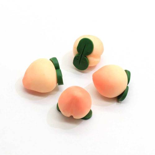 Cute Handmade 3D Polymer Clay Peach Charm For Dangle Drop Earrings Funny Lovely Fruit Earrings Woman Girl Summer Unique Jewelry