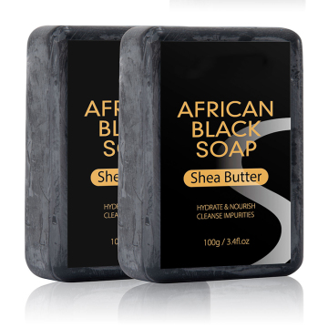 Factory Wholesale 100g Handmade African Black Soap for Body and Face