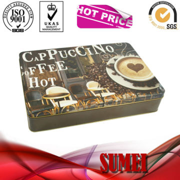 Coffee tin box Square tin box