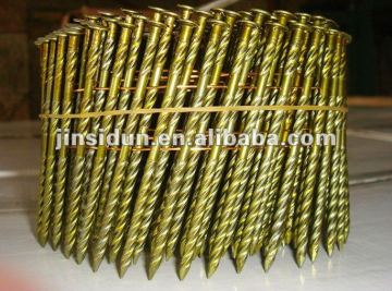 wire coated coil nail/ screw shank coil nail/ vinyl coated coil nail