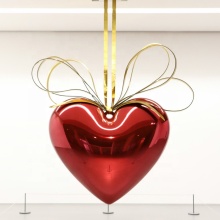 Customize polished large stainless steel heart sculpture ornaments