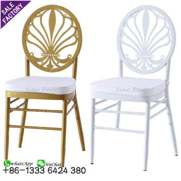 Sinoperfect Discount Metal White Golden Event Phoenix Chair with Cushion