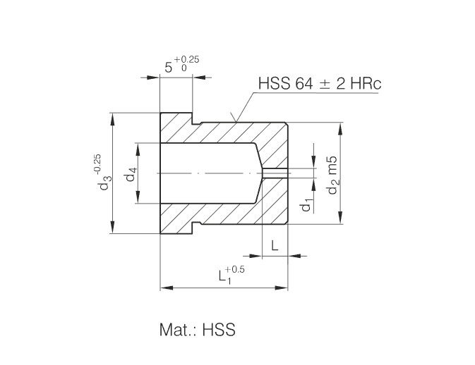 ISO8977 Matrixes with Shoulder with Start Bore Molud