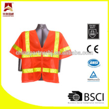 Class3 orange pvc reflective vest