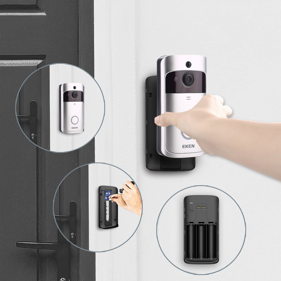 EKEN V5 WIFI Doorbell Smart IP Video Intercom Video Door Phone Door Bell Camera For Apartments IR Alarm Wireless Security Camera