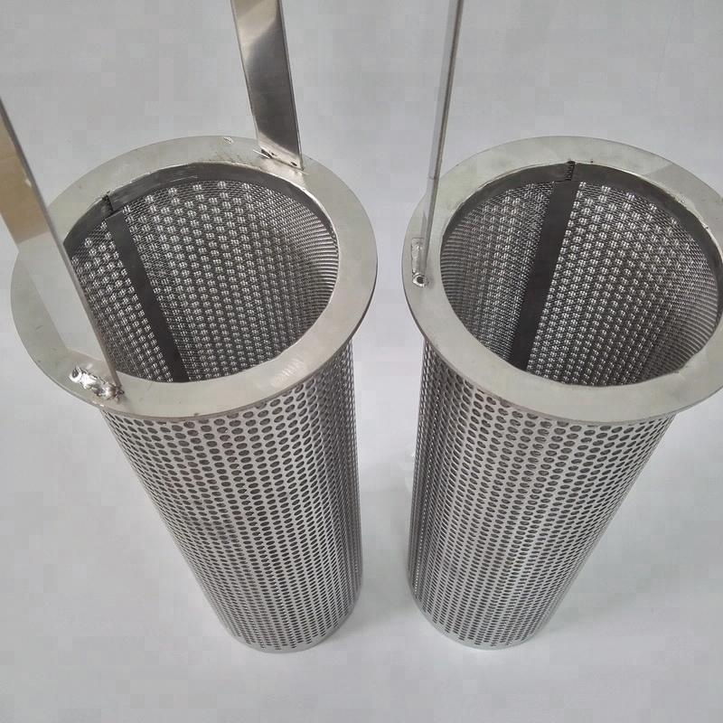 Stainless Steel Cylinder Filter Screen Filter Basket for Food and Liquid Filtration