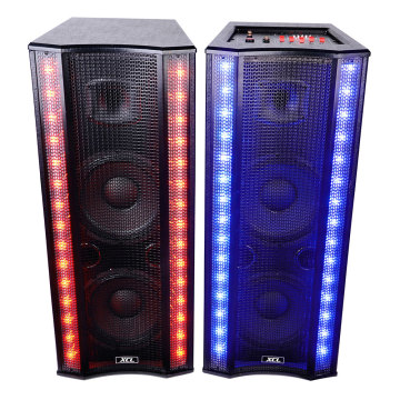 Portable speaker with wheels usb prot wireless microphone