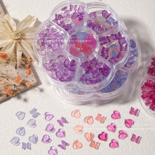 Transparent Jelly Bear Bow Nail Charm