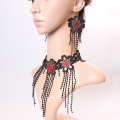 Ethnic Style Lace Necklace With Resin Rhinestone Necklace