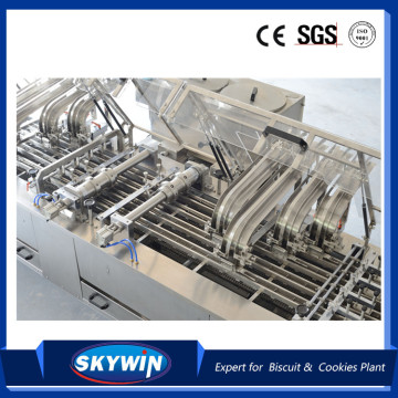 Double Color Sandwich Biscuit Equipment 4 Lines Cream Cracker Biscuit Sandwiching Maker Machine