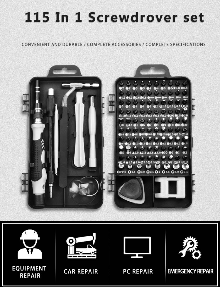 Mini Precision Screwdriver Set 118 in 1 Magnetic Screwdriver Bit Kit Multi-Function Stainless Steel Professional Repair Tool