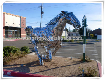 Outdoor Running Horse Stainless Steel Sculpture