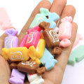 100Pcs Sweet Milk Candy Resin Cabochons mit flachem Rücken Miniaturlebensmittel DIY Scrapbooking Verschönerung Dekoration Handwerk