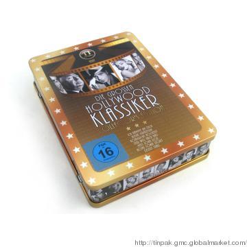 Hinged tin DVD box