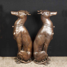 Hot sale garden decorative brass dog sculpture bronze greyhound statue