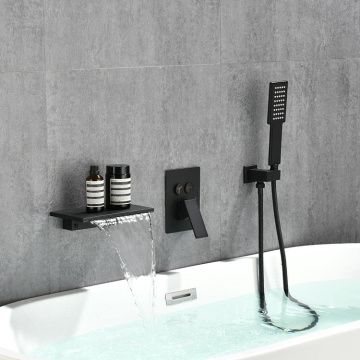 Waterfall Tub Faucet Wall Mount Bathtub Faucet with Sprayer