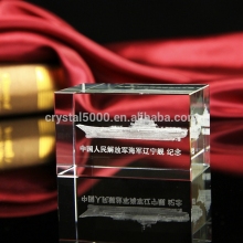 custom warship blank crystal cubes for engraving promotional gifts